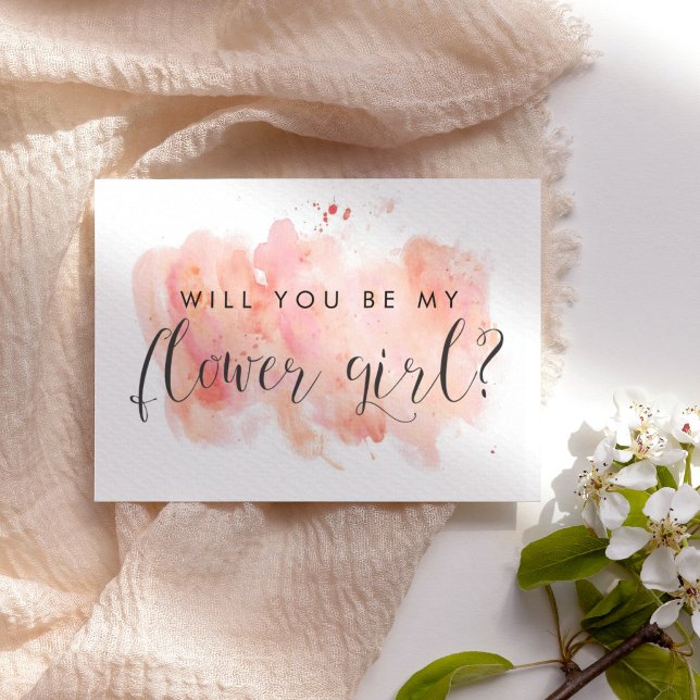 Kommer du att bli mitt underblåsningskort? inbjudningar (Will You Be My Flower Girl Card)