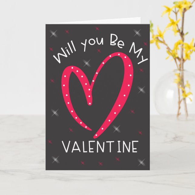 Kommer du att bli mitt Valentine Card | Cute och R Kort (Gul blomma)