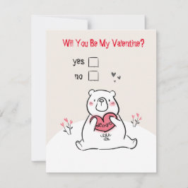Kommer du att bli mitt Valentine-söta kort? Anteckningskort