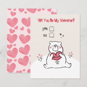 Kommer du att bli mitt Valentine-söta kort? Anteckningskort