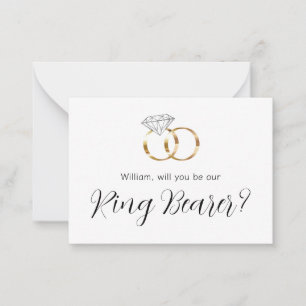 Kommer du att bli vår Ring Bearer Diamond Bröllop  Anteckningskort