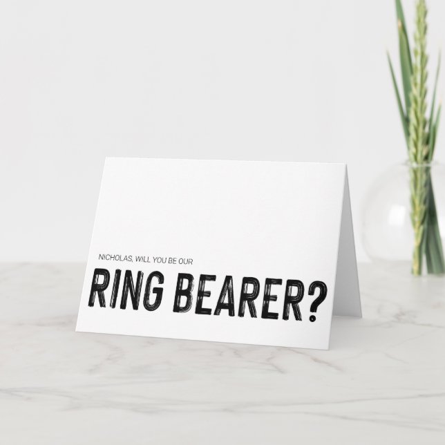 Kommer du att Frieri Ring Bearer fråga Bröllop? Kort (Framsida)
