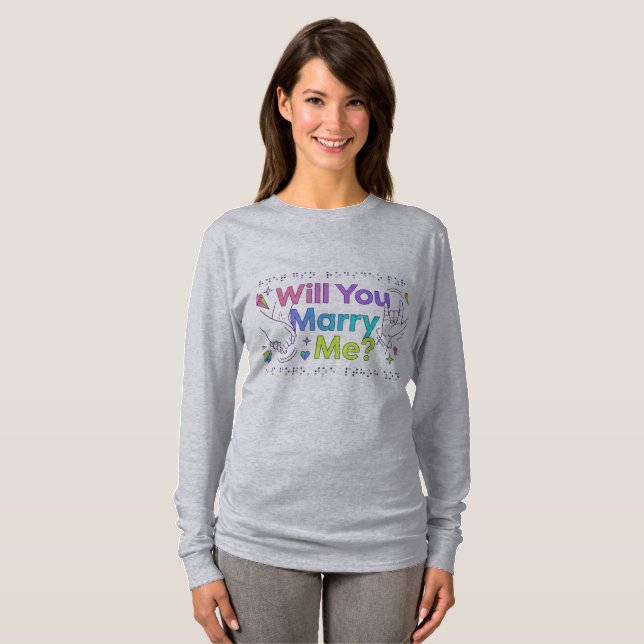 Kommer du att gifta dig med mig?" Frieri T Shirt (Hel framsida)