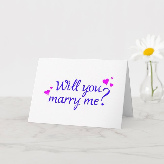 **KOMMER "DU" ATT MARRY "ME" (I KÄRLEK DU) KORT (Liten växt)