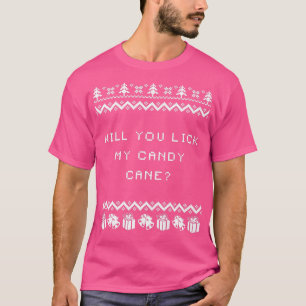 Kommer du att Slicka min Candy cane-julunge Julaft T Shirt