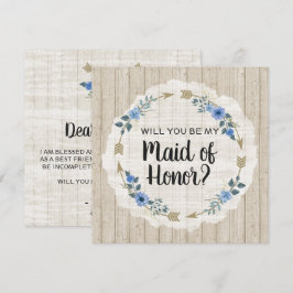 Kommer du att vara Maid of honor Rustic Boho Arrow Inbjudningar