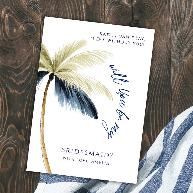 Kommer du att vara mig Bridesmaid Handflatan Träd  Inbjudningar (Skapare uppladdad)