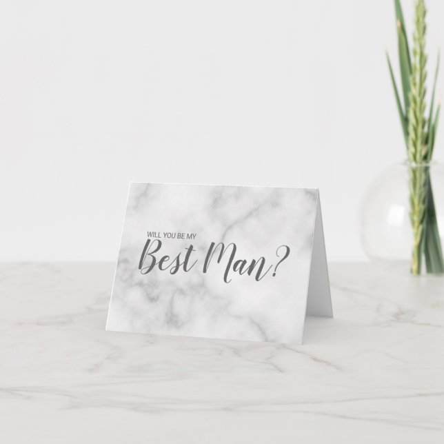 Kommer du att vara min bäste man? Elegant Marble S Inbjudan (Framsida)