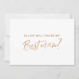 "Kommer du att vara min bäste man"|Guld Ro Hand-sk Inbjudningar
