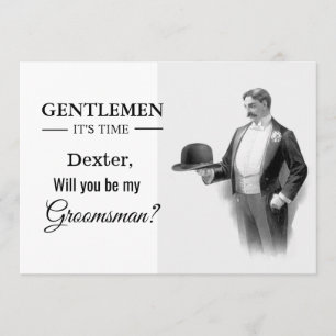 Kommer du att vara min bestman förfrågningskort? inbjudningar