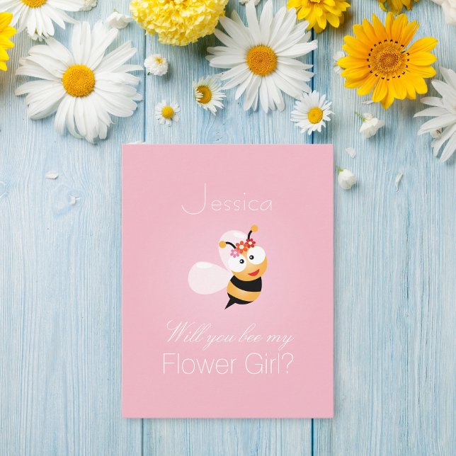 Kommer Du Att Vara Min Blomsterflicka Brudtjänst F Inbjudningar (Skapare uppladdad)