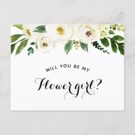 Kommer Du Att Vara Min Blomsterflicka Förslag Meddelande Vykort