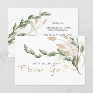 Kommer Du Att Vara Min Blomsterflicka Guld Sage Gr