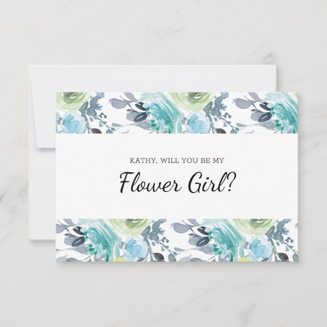 Kommer Du Att Vara Min Blomsterflicka Ljusblå Gul  (Framsida)