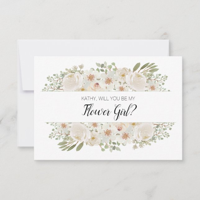 Kommer Du Att Vara Min Blomsterflicka Vita Blommor (Framsida)