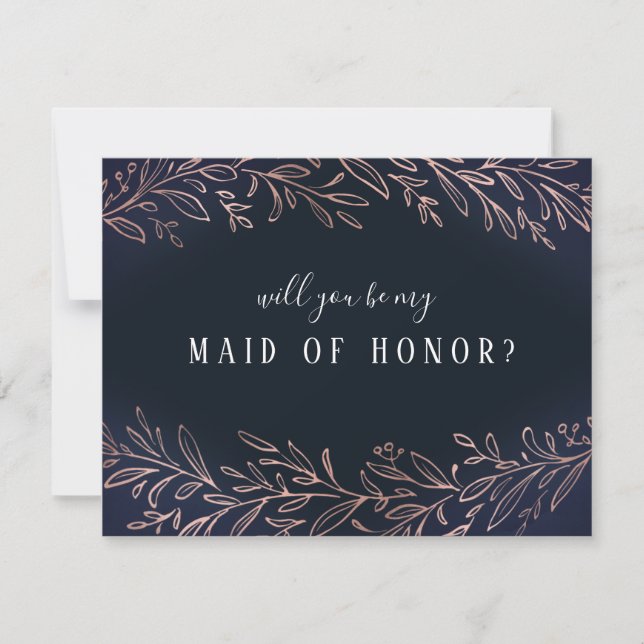 Kommer du att vara min botaniska maid of honor ro  inbjudningar (Framsida)