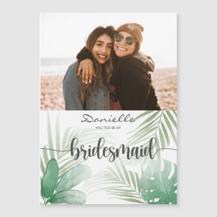 Kommer du att vara min Bridesmaid Bröllop Frieri? Magnetisk Inbjudningskort