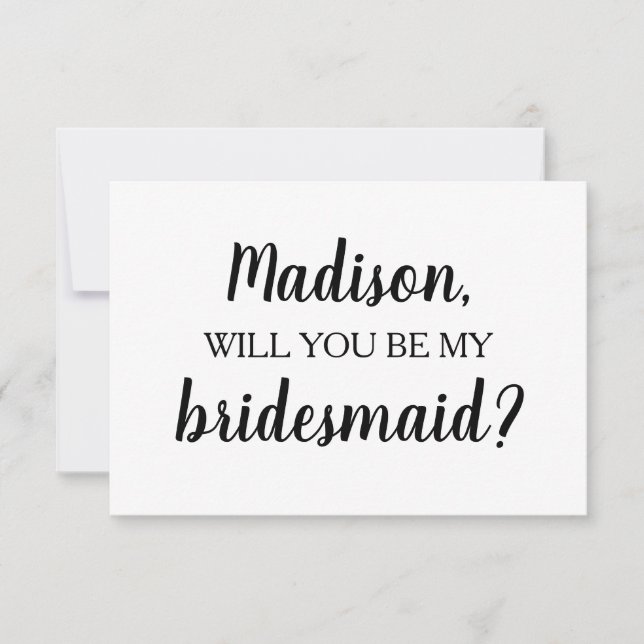 Kommer du att vara min Bridesmaid Brudens sida Fri Inbjudningar (Framsida)