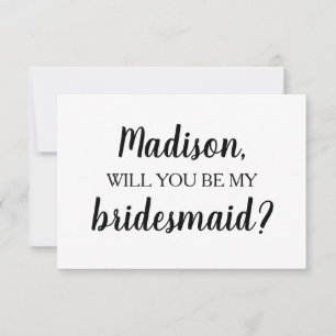 Kommer du att vara min Bridesmaid Brudens sida Fri Inbjudningar
