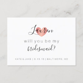 Kommer du att vara min Bridesmaid - Heart Glam Ros Inbjudningar