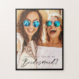 Kommer du att vara min Bridesmaid? Trendig Script Pussel