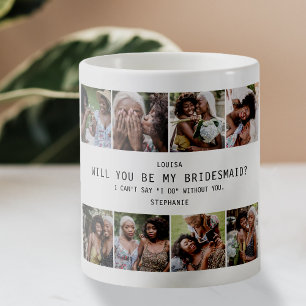 Kommer Du Att Vara Min Brudtjänare? Foto Rutnät Kaffemugg