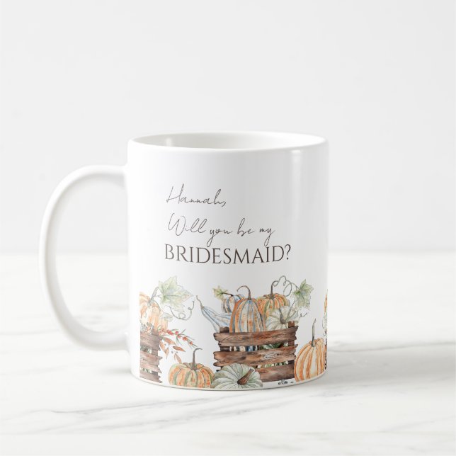 Kommer Du Att Vara Min Brudtjänare Personlig Höstm Kaffemugg (Vänster)