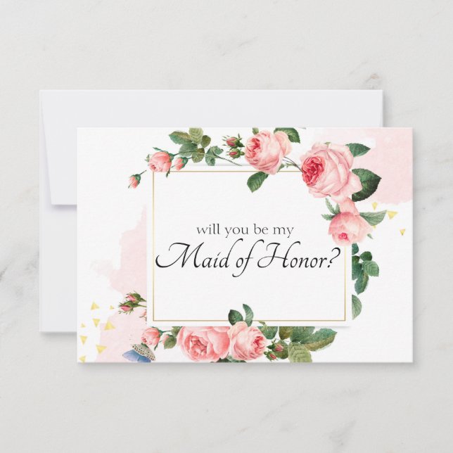Kommer Du Att Vara Min Brudtjänare Röda Rosa Rosor (Framsida)