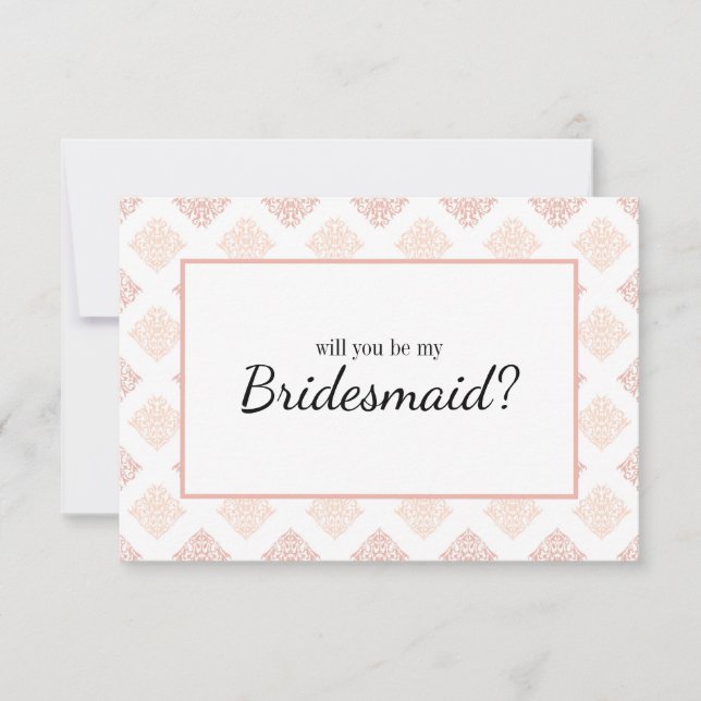 Kommer Du Att Vara Min Brudtjänst Blid Rosa Damask (Framsida)