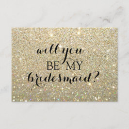 Kommer Du Att Vara Min Brudtjänst Kort - Guld Glit