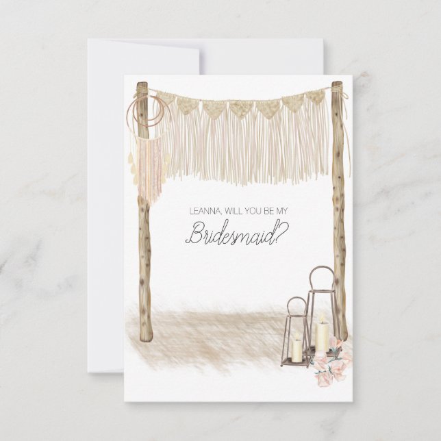 Kommer Du Att Vara Min Brudtjänst Modern Boho Rosa (Framsida)