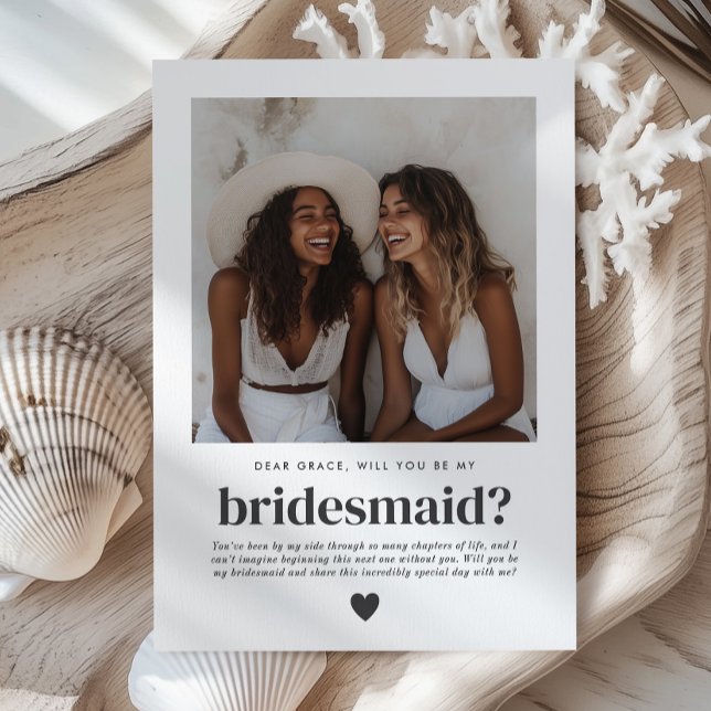 Kommer Du Att Vara Min Brudtjänsteflicka Foto Förs Inbjudningar (Will You Be My Bridesmaid Photo Proposal Card)