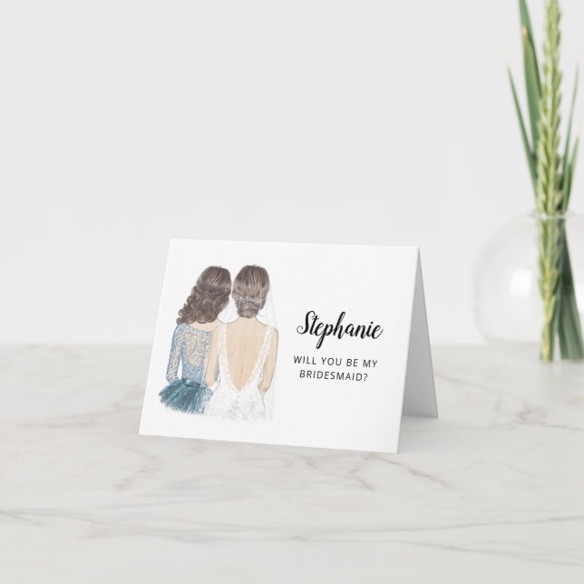 Kommer Du Att Vara Min Brudtjänsteförslagskort Kort (Framsida)