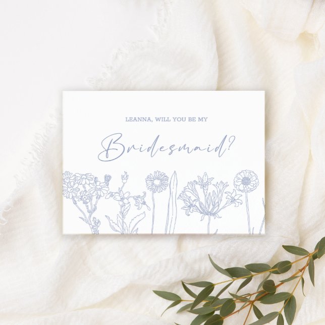 Kommer Du Att Vara Min Brudtjänsteman Blåblommor B (Skapare uppladdad)