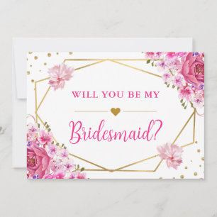 Kommer Du Att Vara Min Brudtjänsteman Rosa Rosor B Inbjudningar