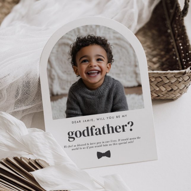 Kommer Du Att Vara Min Fadder Ark Foto Förslag Inbjudningar (Zazzle Will You Be My Godfather Arch Photo Proposal Acrylic Invitations)