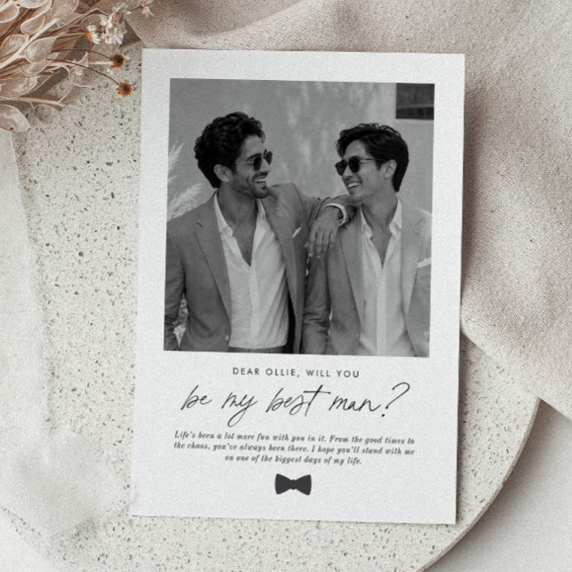 Kommer Du Att Vara Min Förste Man Hantskriven Förs Inbjudningar (Zazzle Will You Be My Best Man Handwritten Proposal Inv Invitation)