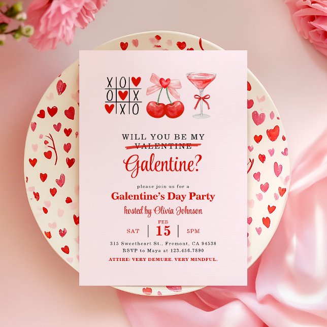Kommer du att vara min Galentine? Galentinens dag  Inbjudningar (Skapare uppladdad)