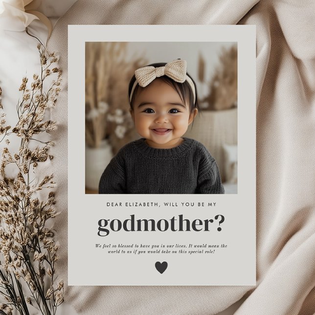 Kommer du att vara min Godmor Photo Frieri? Inbjudningar (Zazzle Will You Be My Godmother Photo Proposal Invitation)