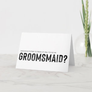 Kommer du att vara min Groomsmaid Brudens sida-beg Kort