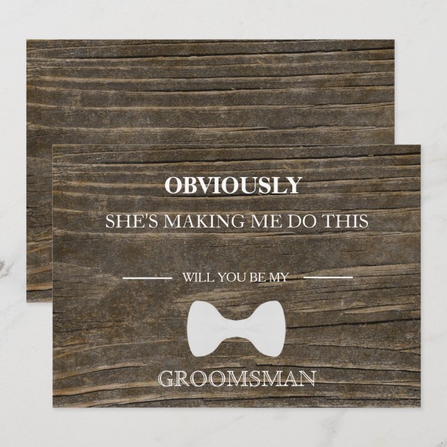 Kommer du att vara min Groomsman? Inbjudningar (Fram/baksida)