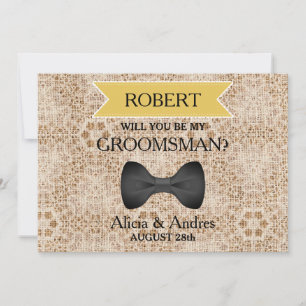 Kommer du att vara min Groomsman med Bow? Inbjudningar