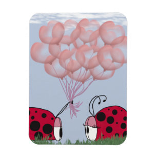 Kommer du att vara min ladybug-illustration? magnet