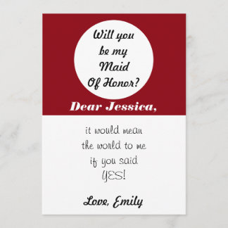 Kommer du att vara min Maid of honor? Anpassa Polk Inbjudningar