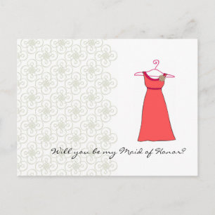 Kommer du att vara min Maid of honor? Anpassade Inbjudan Vykort