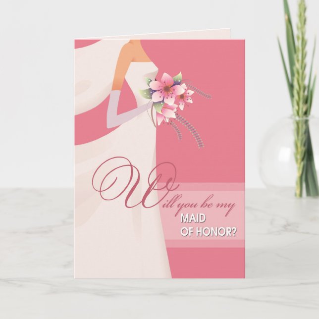 Kommer du att vara min Maid of honor? Anpassade-ko Inbjudan (Framsida)