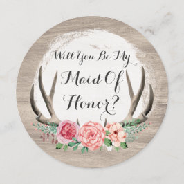 Kommer du att vara min Maid of honor? Blommigt Ant Inbjudningar