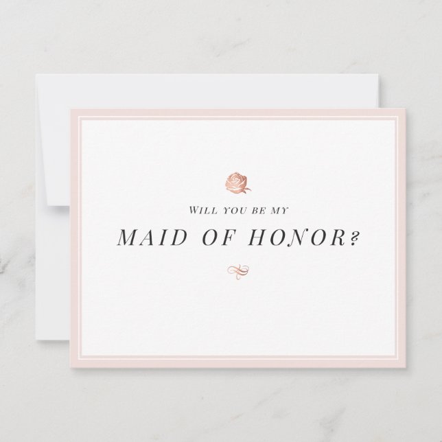 Kommer du att vara min maid of honor-blommigt-mini inbjudningar (Framsida)