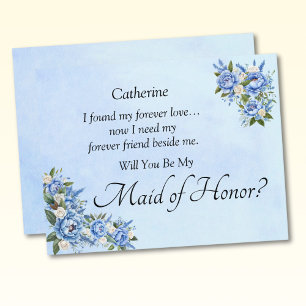Kommer du att vara min Maid of honor? Blue Peony C
