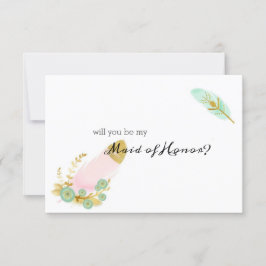 Kommer du att vara min Maid of honor Boho Feathers